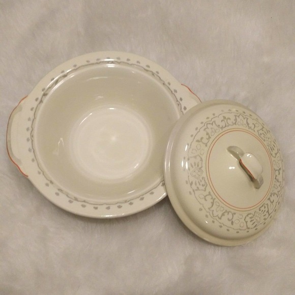 Vintage Wood Ivory Home Vegetable Serving Bowl Dish With Lid England - Picture 2 of 10